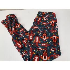 LuLaRoe OS Leggings-Vintage Retired Rockets Stars Colorful Retro‎